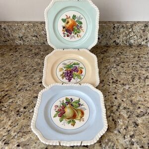 Set of 3 Johnson Brother’s Old English Square Dessert Plates